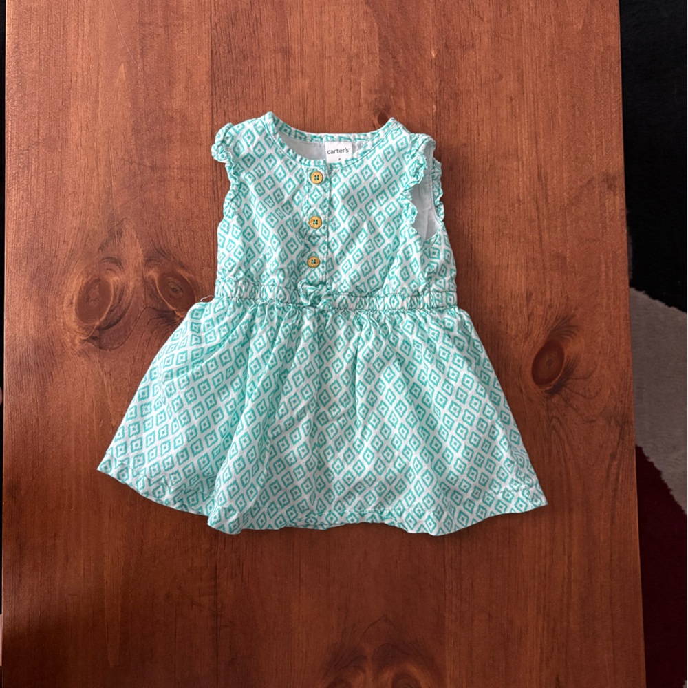 🩷 6 for $20 Carter's Aqua Diamond Pattern Dress